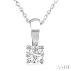 1/3 Ctw Prong Set Round Cut Diamond Solitaire Pendant With Chain in 14K White Gold 1/3 Ctw Prong Set Round Cut Diamond Solitaire Pendant With Chain in 14K White Gold