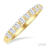 3/4 Ctw Half Eternity Emerald Cut Diamond Fashion Band in 14K Yellow Gold