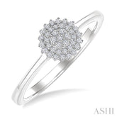 1/6 Ctw Petite Round Shape Round Cut Diamond Cluster Fashion Ring in 10K White Gold