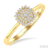 1/6 Ctw Petite Cushion Shape Round Cut Diamond Cluster Fashion Ring in 10K Yellow Gold