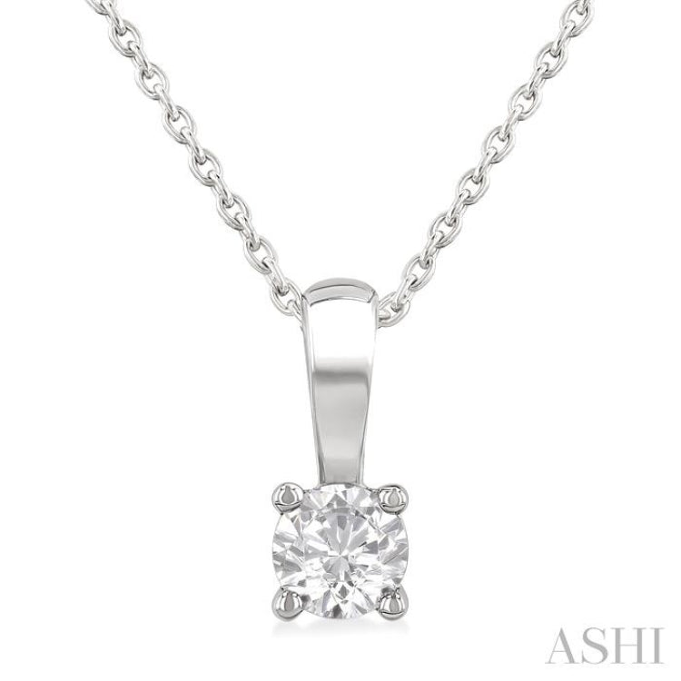 1/4 Ctw Prong Set Round Cut Diamond Solitaire Pendant With Chain in 14K White Gold 1/4 Ctw Prong Set Round Cut Diamond Solitaire Pendant With Chain in 14K White Gold