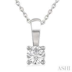 1/4 Ctw Prong Set Round Cut Diamond Solitaire Pendant With Chain in 14K White Gold 1/4 Ctw Prong Set Round Cut Diamond Solitaire Pendant With Chain in 14K White Gold