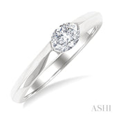1/3 Ctw East-West Set Oval Cut Diamond Fashion Ring in 14K White Gold