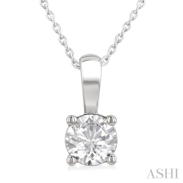 3/4 Ctw Prong Set Round Cut Diamond Solitaire Pendant With Chain in 14K White Gold 3/4 Ctw Prong Set Round Cut Diamond Solitaire Pendant With Chain in 14K White Gold