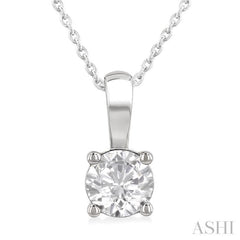 3/4 Ctw Prong Set Round Cut Diamond Solitaire Pendant With Chain in 14K White Gold 3/4 Ctw Prong Set Round Cut Diamond Solitaire Pendant With Chain in 14K White Gold