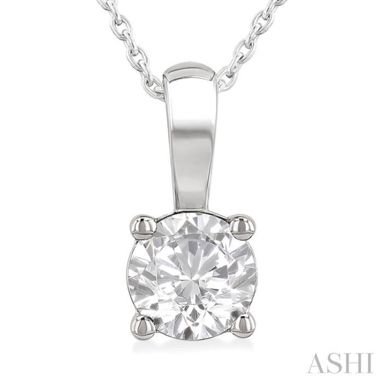 3/4 Ctw Prong Set Round Cut Diamond Solitaire Pendant With Chain in 14K White Gold 3/4 Ctw Prong Set Round Cut Diamond Solitaire Pendant With Chain in 14K White Gold