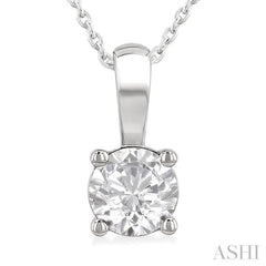 3/4 Ctw Prong Set Round Cut Diamond Solitaire Pendant With Chain in 14K White Gold 3/4 Ctw Prong Set Round Cut Diamond Solitaire Pendant With Chain in 14K White Gold