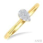 1/10 Ctw Lovebright Petite Pear Shape Round Cut Diamond Fashion Ring in 10K Yellow Gold