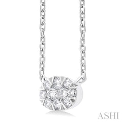 1/10 Ctw Lovebright Petite East-West Set Oval Shape Round Cut Diamond Fashion Pendant With Chain in 10K White Gold 1/10 Ctw Lovebright Petite East-West Set Oval Shape Round Cut Diamond Fashion Pendant With Chain in 10K White Gold