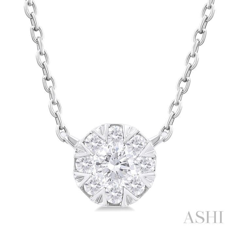 1/10 Ctw Lovebright Petite Round Shape Round Cut Diamond Fashion Pendant With Chain in 10K White Gold 1/10 Ctw Lovebright Petite Round Shape Round Cut Diamond Fashion Pendant With Chain in 10K White Gold