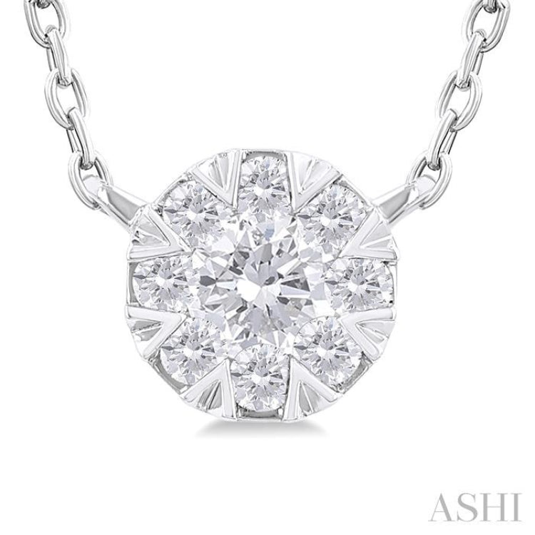 1/10 Ctw Lovebright Petite Round Shape Round Cut Diamond Fashion Pendant With Chain in 10K White Gold 1/10 Ctw Lovebright Petite Round Shape Round Cut Diamond Fashion Pendant With Chain in 10K White Gold