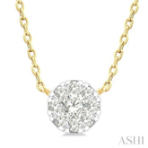 1/10 Ctw Lovebright Petite Round Shape Round Cut Diamond Fashion Pendant With Chain in 10K Yellow Gold