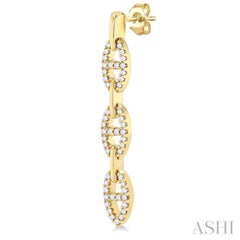 1/3 Ctw Open Window D-Link Round Cut Diamond Fashion Long Earring in 14K Yellow Gold 1/3 Ctw Open Window D-Link Round Cut Diamond Fashion Long Earring in 14K Yellow Gold