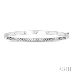 3/8 Ctw Flush Bezel Set Diamond Fashion Bangle in 14K White Gold 3/8 Ctw Flush Bezel Set Diamond Fashion Bangle in 14K White Gold