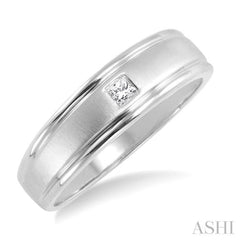 1/20 Ctw Princess Cut Diamond Men's Ring in 14K White Gold 1/20 Ctw Princess Cut Diamond Men's Ring in 14K White Gold