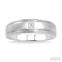 1/20 Ctw Princess Cut Diamond Men's Ring in 14K White Gold 1/20 Ctw Princess Cut Diamond Men's Ring in 14K White Gold