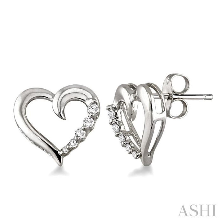 1/8 ctw Round Cut Diamond Journey Earrings in 14K White Gold 1/8 ctw Round Cut Diamond Journey Earrings in 14K White Gold