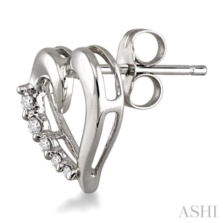 1/8 ctw Round Cut Diamond Journey Earrings in 14K White Gold 1/8 ctw Round Cut Diamond Journey Earrings in 14K White Gold