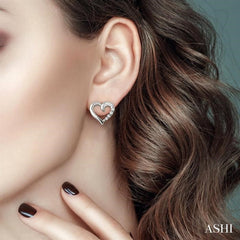 1/8 ctw Round Cut Diamond Journey Earrings in 14K White Gold 1/8 ctw Round Cut Diamond Journey Earrings in 14K White Gold