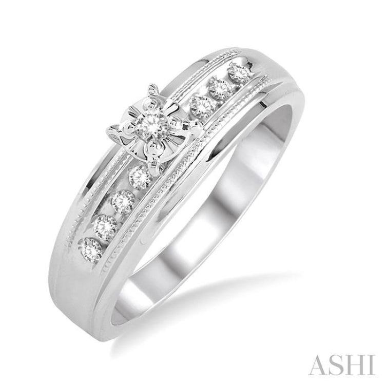 1/8 ctw Round Cut Diamond Engagement Ring in 14K White Gold 1/8 ctw Round Cut Diamond Engagement Ring in 14K White Gold