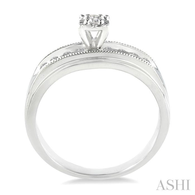 1/8 ctw Round Cut Diamond Engagement Ring in 14K White Gold 1/8 ctw Round Cut Diamond Engagement Ring in 14K White Gold