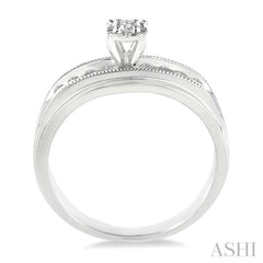 1/8 ctw Round Cut Diamond Engagement Ring in 14K White Gold 1/8 ctw Round Cut Diamond Engagement Ring in 14K White Gold