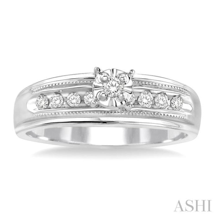 1/8 Ctw Round Cut Diamond Engagement Ring in 10K White Gold 1/8 Ctw Round Cut Diamond Engagement Ring in 10K White Gold