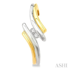 1/10 Ctw Two Tone Abstract Art 2Stone Round Cut Diamond Earrings in 10K Yellow Gold With Rhodium 1/10 Ctw Two Tone Abstract Art 2Stone Round Cut Diamond Earrings in 10K Yellow Gold With Rhodium