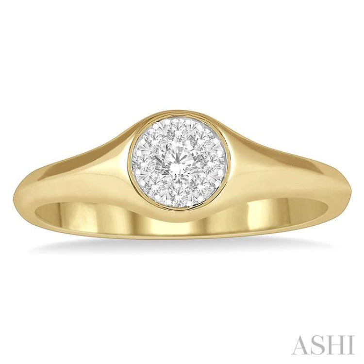 1/6 Ctw Round Shape Lovebright Diamond Ring in 14K Yellow and White Gold 1/6 Ctw Round Shape Lovebright Diamond Ring in 14K Yellow and White Gold