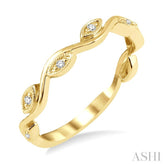 1/20 Ctw Marquise Shape Round Cut Diamond Stackable Band in 14K Yellow Gold