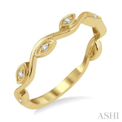 1/20 Ctw Marquise Shape Round Cut Diamond Stackable Band in 14K Yellow Gold 1/20 Ctw Marquise Shape Round Cut Diamond Stackable Band in 14K Yellow Gold