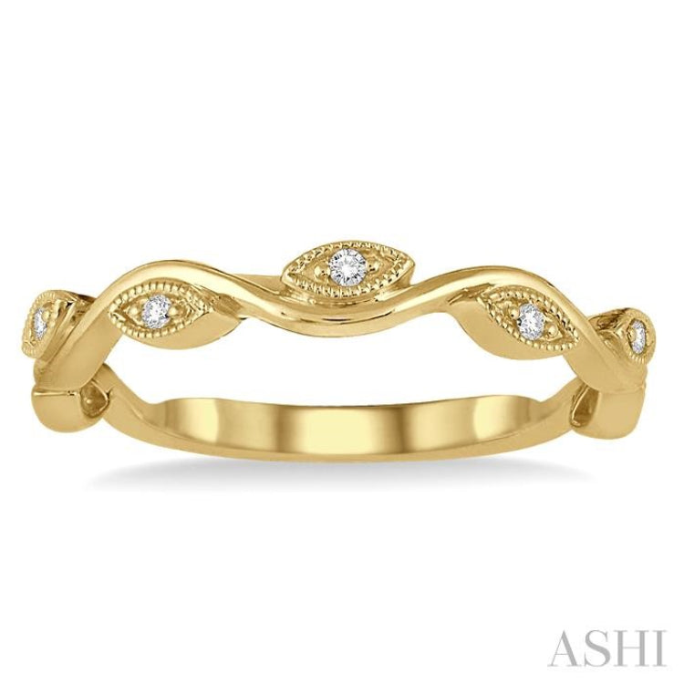 1/20 Ctw Marquise Shape Round Cut Diamond Stackable Band in 14K Yellow Gold 1/20 Ctw Marquise Shape Round Cut Diamond Stackable Band in 14K Yellow Gold