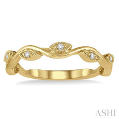 1/20 Ctw Marquise Shape Round Cut Diamond Stackable Band in 14K Yellow Gold 1/20 Ctw Marquise Shape Round Cut Diamond Stackable Band in 14K Yellow Gold