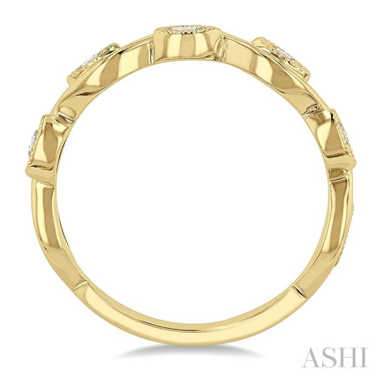 1/20 Ctw Marquise Shape Round Cut Diamond Stackable Band in 14K Yellow Gold 1/20 Ctw Marquise Shape Round Cut Diamond Stackable Band in 14K Yellow Gold