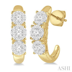 1/2 ctw Lovebright Round Cut Diamond Earrings in 14K Yellow and White Gold 1/2 ctw Lovebright Round Cut Diamond Earrings in 14K Yellow and White Gold