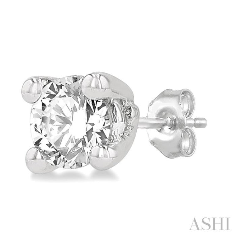 1/20 ctw Round Cut Diamond Stud Earring in 14K White Gold 1/20 ctw Round Cut Diamond Stud Earring in 14K White Gold