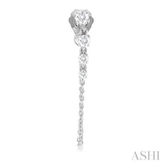 1/3 Ctw Journey Round Cut Diamond Fashion Long Chain Earring in 14K White Gold 1/3 Ctw Journey Round Cut Diamond Fashion Long Chain Earring in 14K White Gold