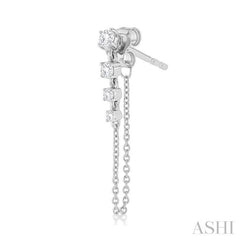 1/3 Ctw Journey Round Cut Diamond Fashion Long Chain Earring in 14K White Gold 1/3 Ctw Journey Round Cut Diamond Fashion Long Chain Earring in 14K White Gold