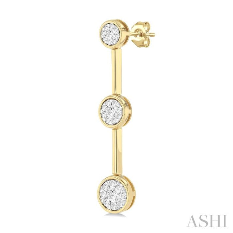 3/4 Ctw Lovebright Circular Mount & Bar Link Round Cut Diamond Fashion Earrings in 14K Yellow and White Gold 3/4 Ctw Lovebright Circular Mount & Bar Link Round Cut Diamond Fashion Earrings in 14K Yellow and White Gold