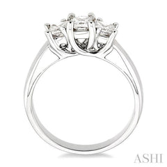 3/4 Ctw Three Stone Princess Cut Diamond Ring in 14K White Gold 3/4 Ctw Three Stone Princess Cut Diamond Ring in 14K White Gold