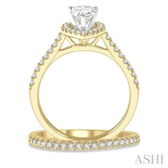 7/8 Ctw Diamond Wedding Set With 3/4 Ctw Pear Cut Engagement Ring and 1/6 Ctw Wedding Band in 14K Yellow and White Gold 7/8 Ctw Diamond Wedding Set With 3/4 Ctw Pear Cut Engagement Ring and 1/6 Ctw Wedding Band in 14K Yellow and White Gold