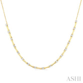 1/2 Ctw Halfway Bamboo Internodes Round Cut Diamond Fashion Necklace in 14K Yellow Gold