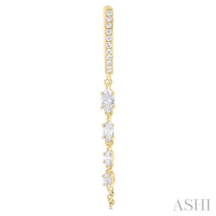 3/4 Ctw Marquise and Round Cut Diamond Journey Long Chain Fashion Earrings in 14K Yellow Gold 3/4 Ctw Marquise and Round Cut Diamond Journey Long Chain Fashion Earrings in 14K Yellow Gold