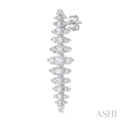 2 Ctw Waterfall Round Cut Diamond Fashion Earring in 14K White Gold 2 Ctw Waterfall Round Cut Diamond Fashion Earring in 14K White Gold