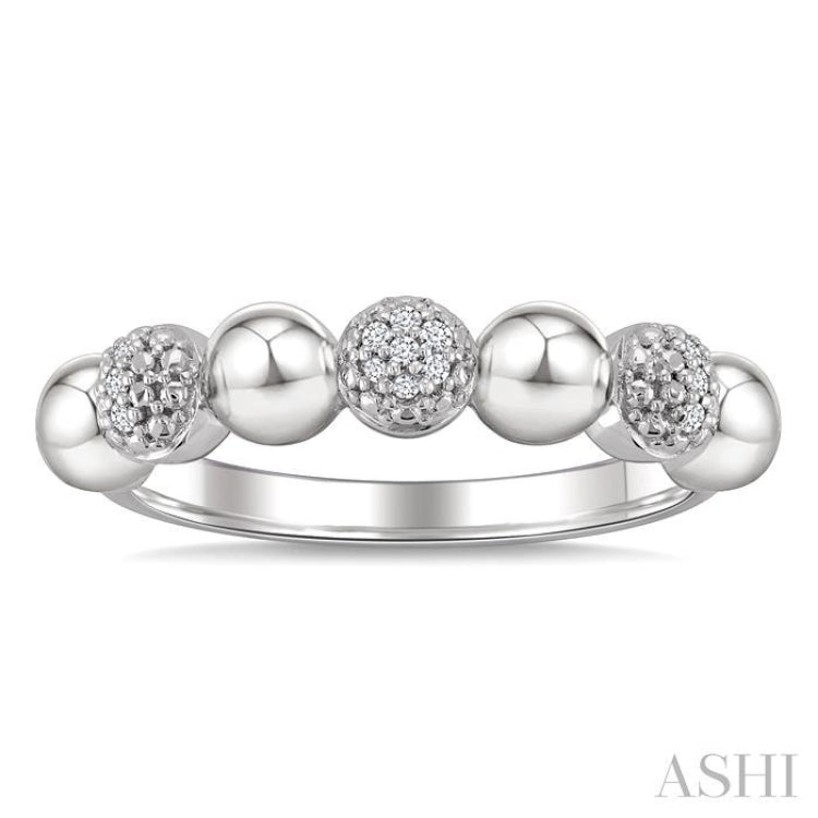1/20 Ctw Bold Bead Design Single Cut Diamond Fashion Ring in Sterling Silver 1/20 Ctw Bold Bead Design Single Cut Diamond Fashion Ring in Sterling Silver