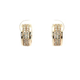 Wide Diamond Huggie Earrings