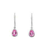 Pink Sapphire and Diamond Earrings