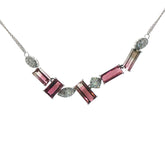 Bi-Color Tourmaline and Diamond Bib Necklace