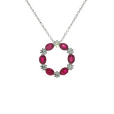Ruby and Diamond Circle Pendant