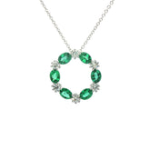 Emerald and Diamond Circle Pendant